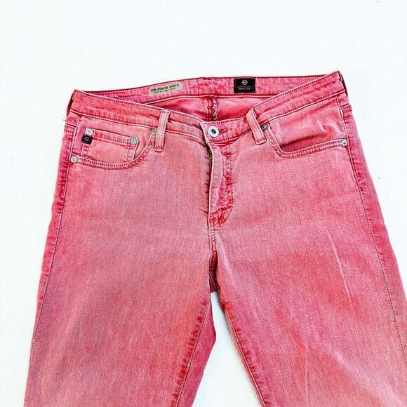 AG The Stevie Ankle Slim Straight Ankle Pink Colored Denim Jeans Size 30 - Picture 7 of 7